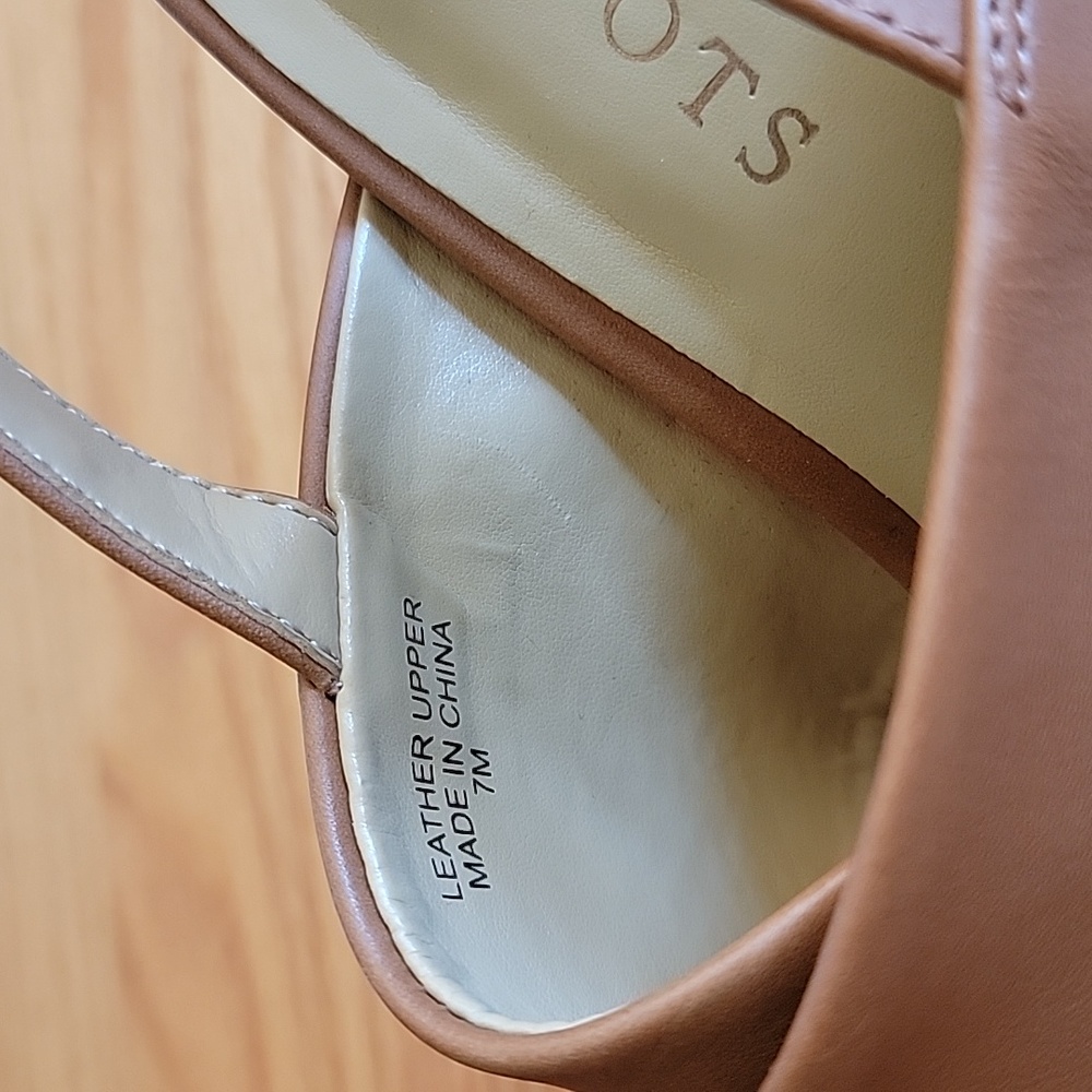 Talbots Carmel Tan Slingback Blockheel Sandals - Picture 4 of 12
